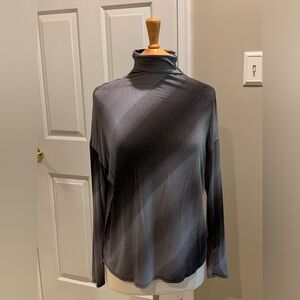 TAHARI T LONGSLEEVE MOCK TURTLENECK STRIPED TOP